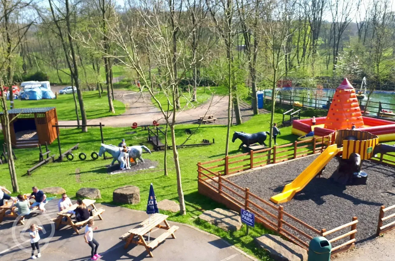 Play park and bench seating