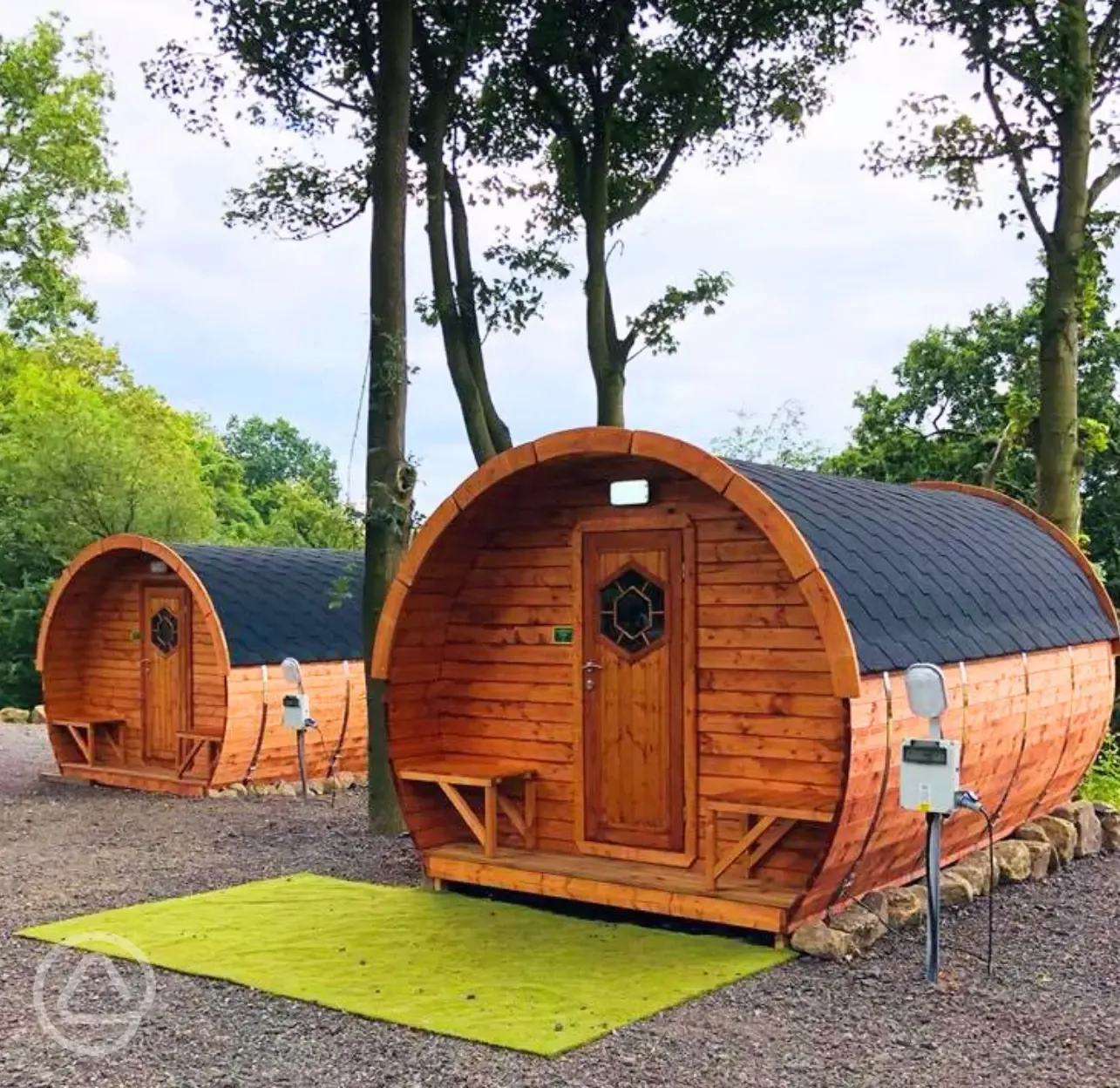 Barrel camping pods