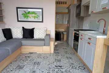 S pod (six person) interior kitchenette area