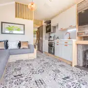 Jurassic Escape Pod lounge area and kitchenette 
