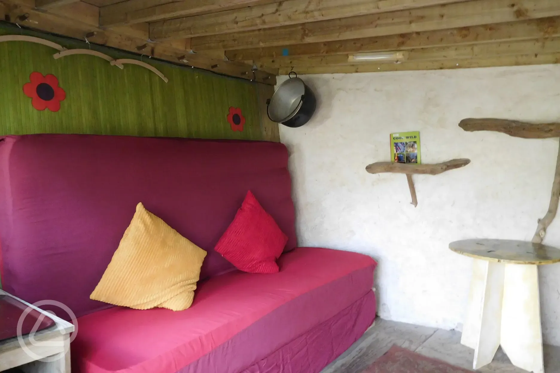 Glamping burrow interior