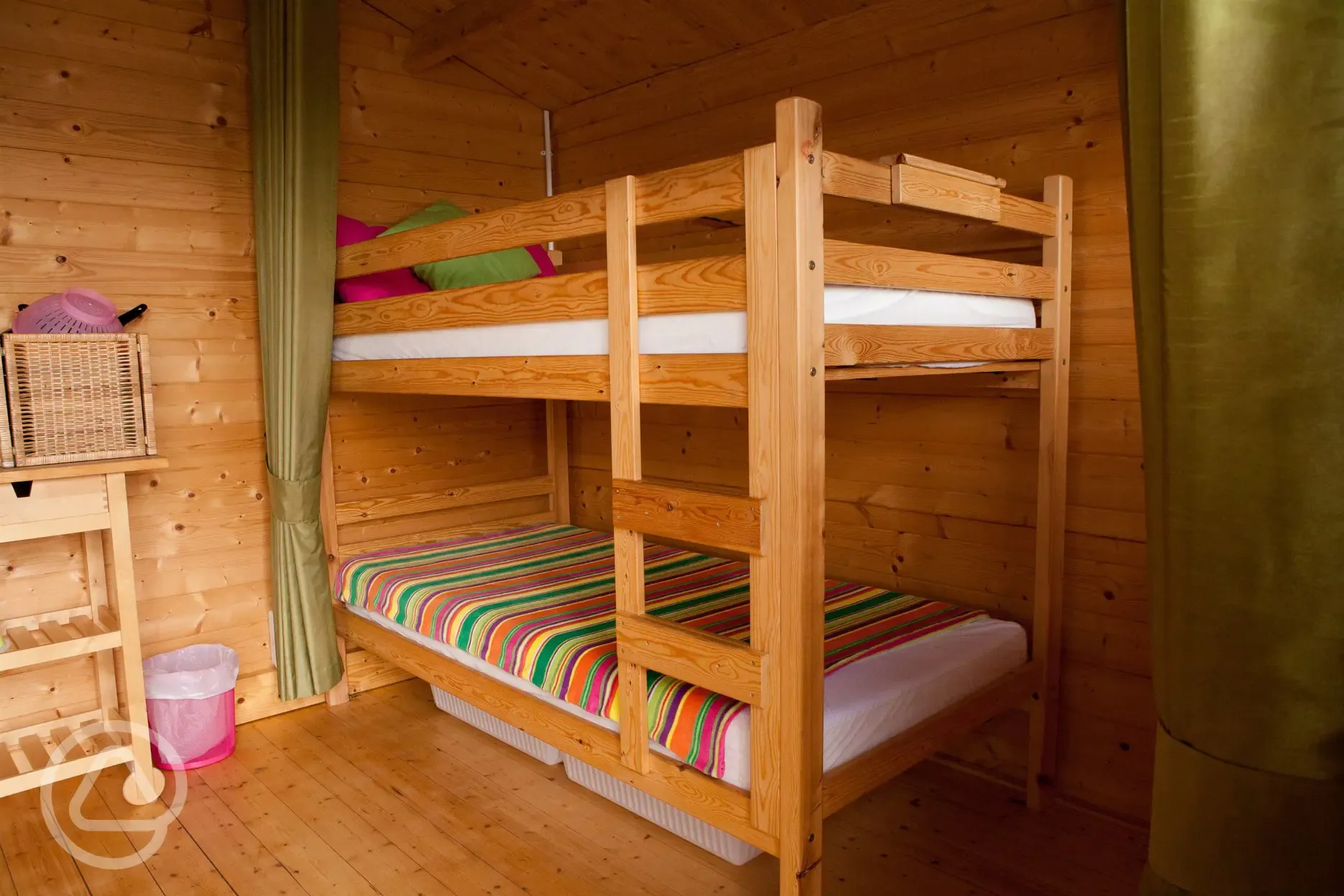 Camping cabin bunk beds (bedding not provided)
