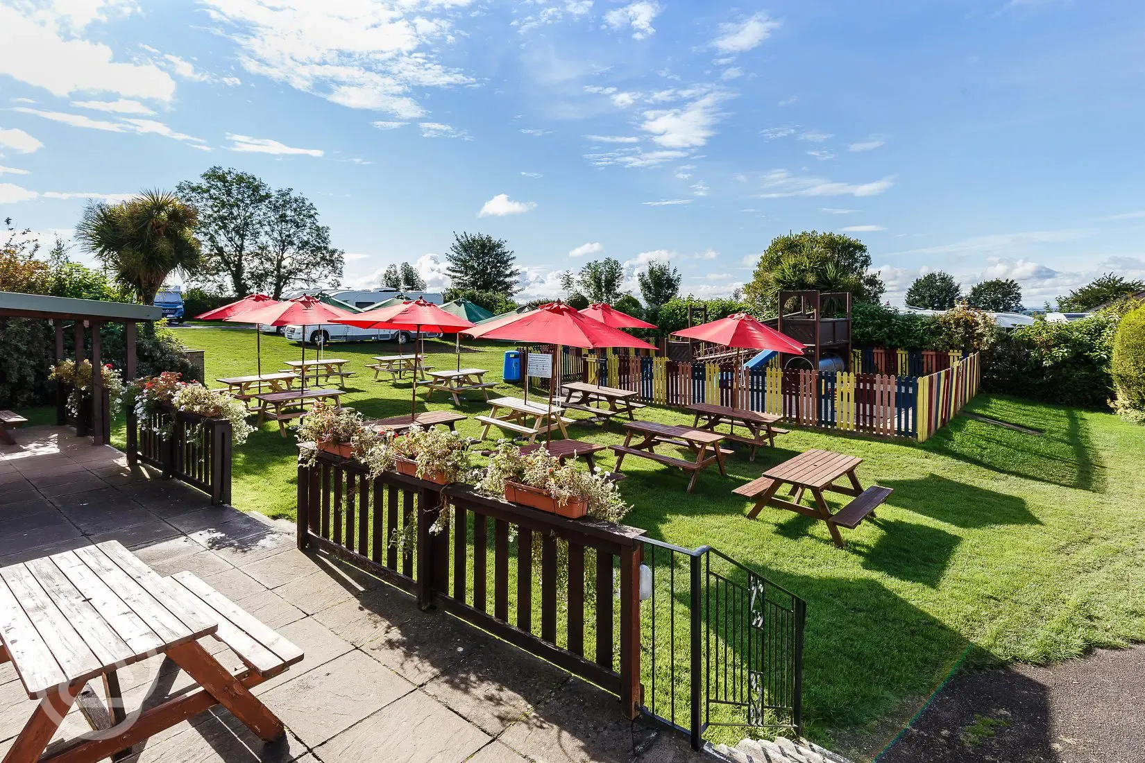 The Lodge Cafe Bar and Grill outdoor seating area