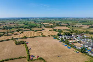 Aerial of Bucklegrove Holiday Park by Rodney Stoke National Nature Reserve