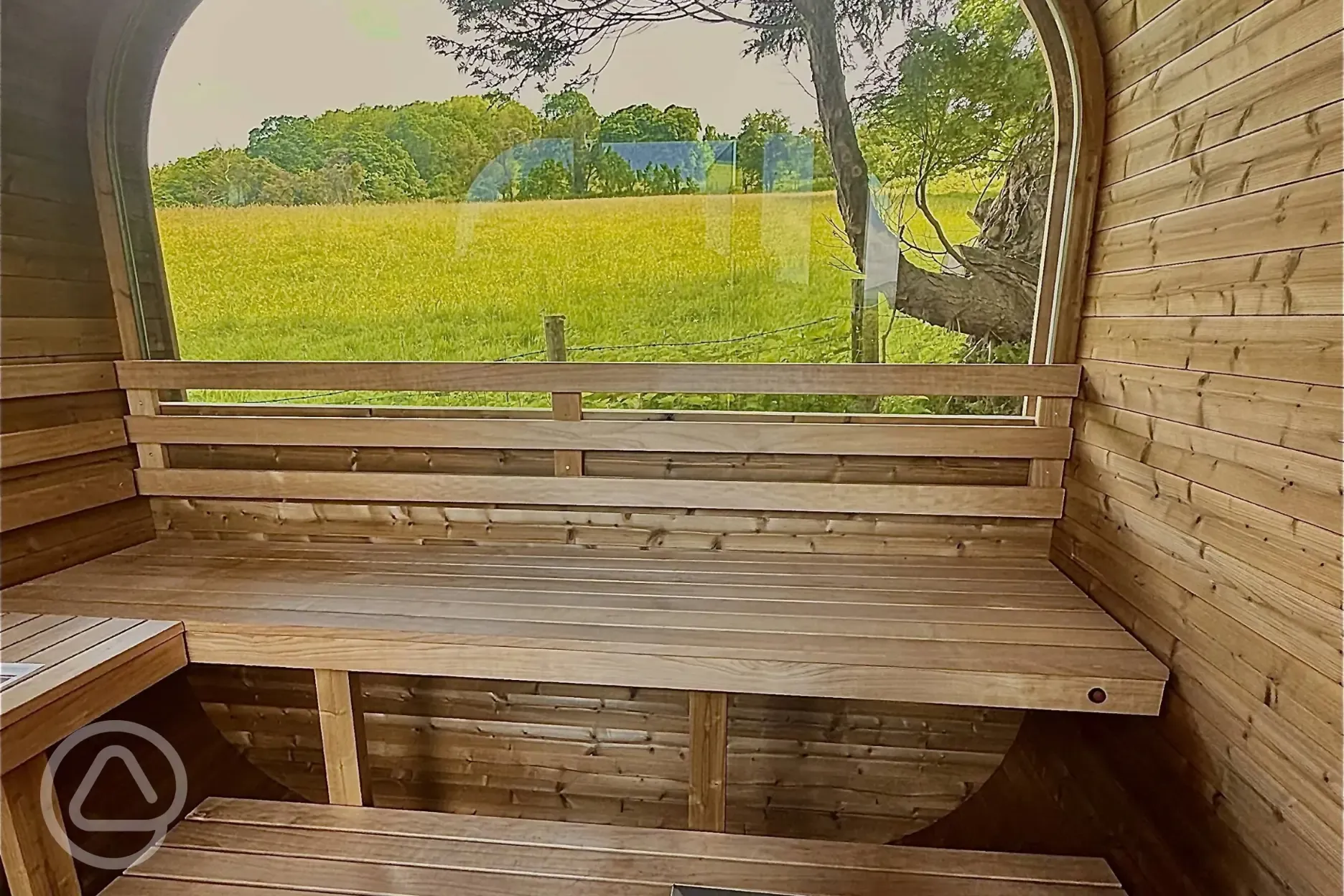 Sauna at the Cwmdu Contrast spa 50m from the site