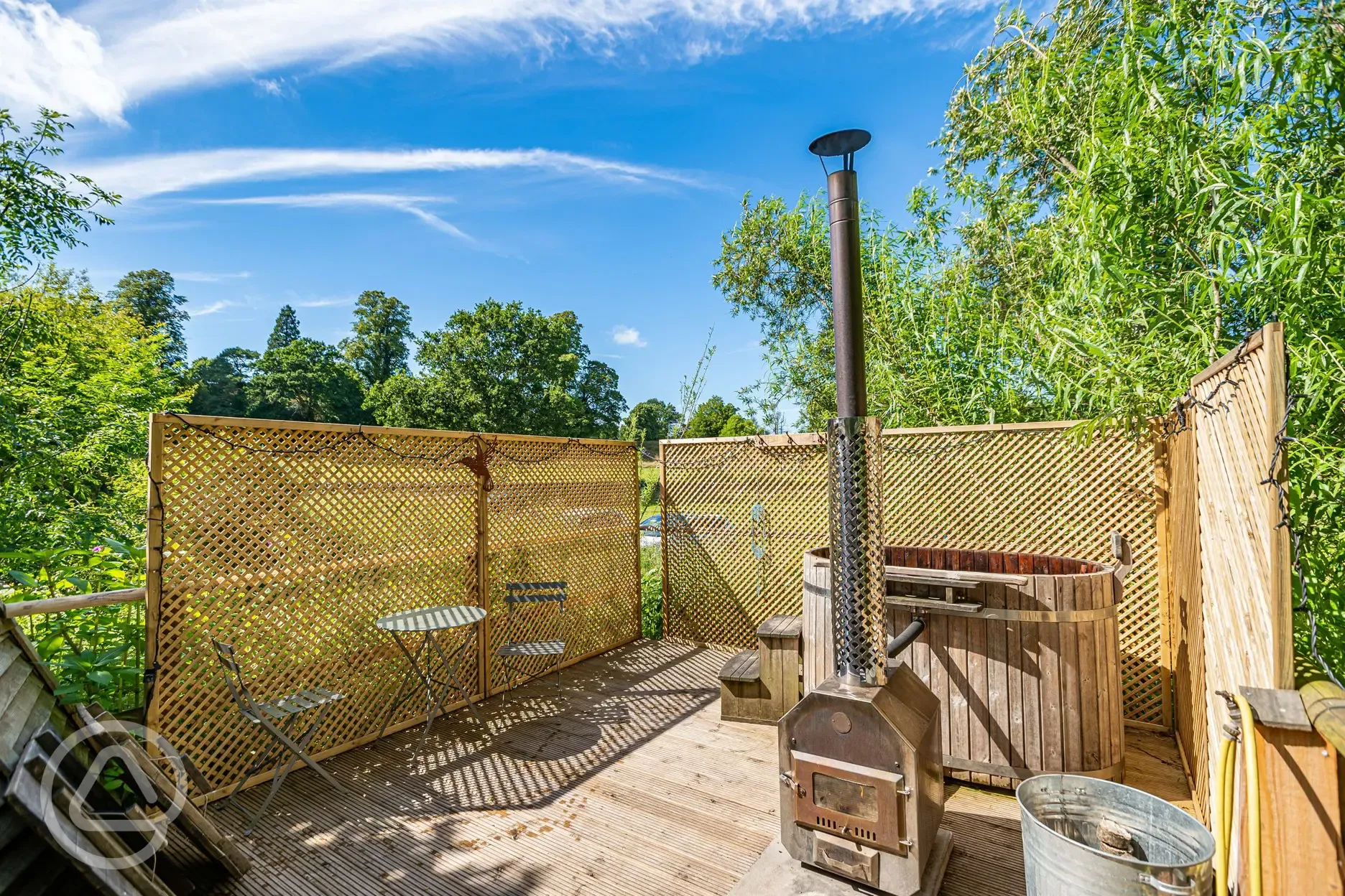 Private hot tubs for each of the glamping units