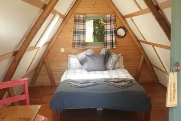 Original couple camping pod interior