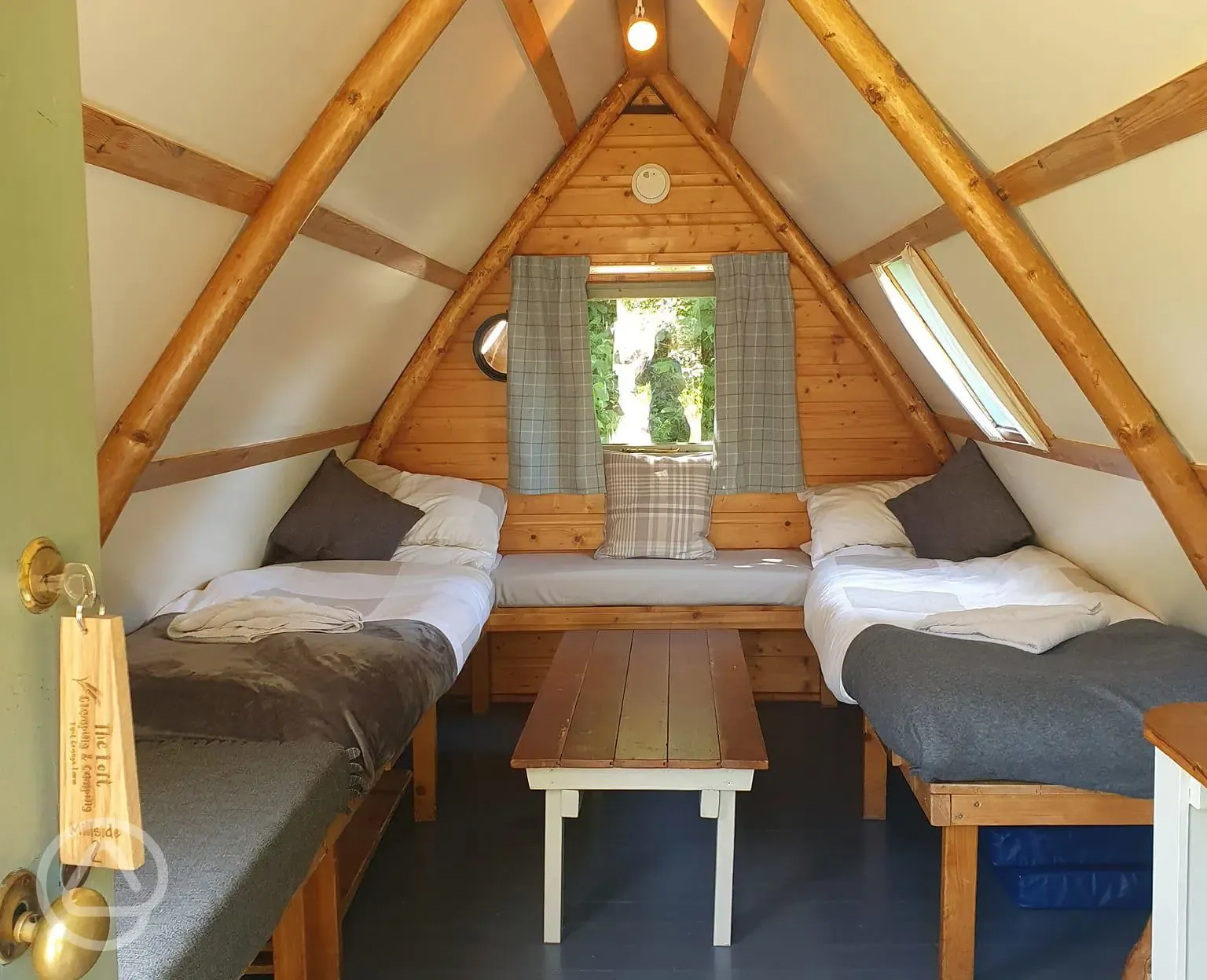 Original family camping pod interior