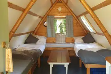 Original family camping pod interior