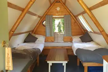Original family camping pod interior