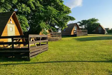 Original camping pods at The Loft