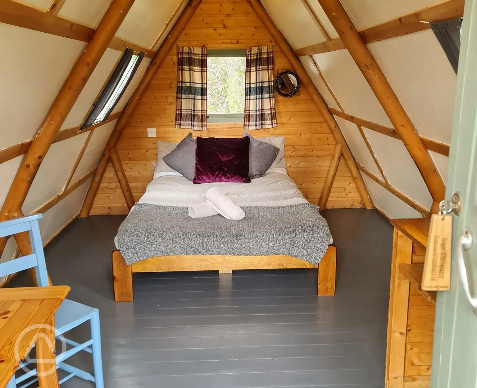 Original couple camping pod interior