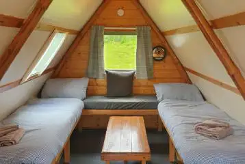 Original family camping pod interior