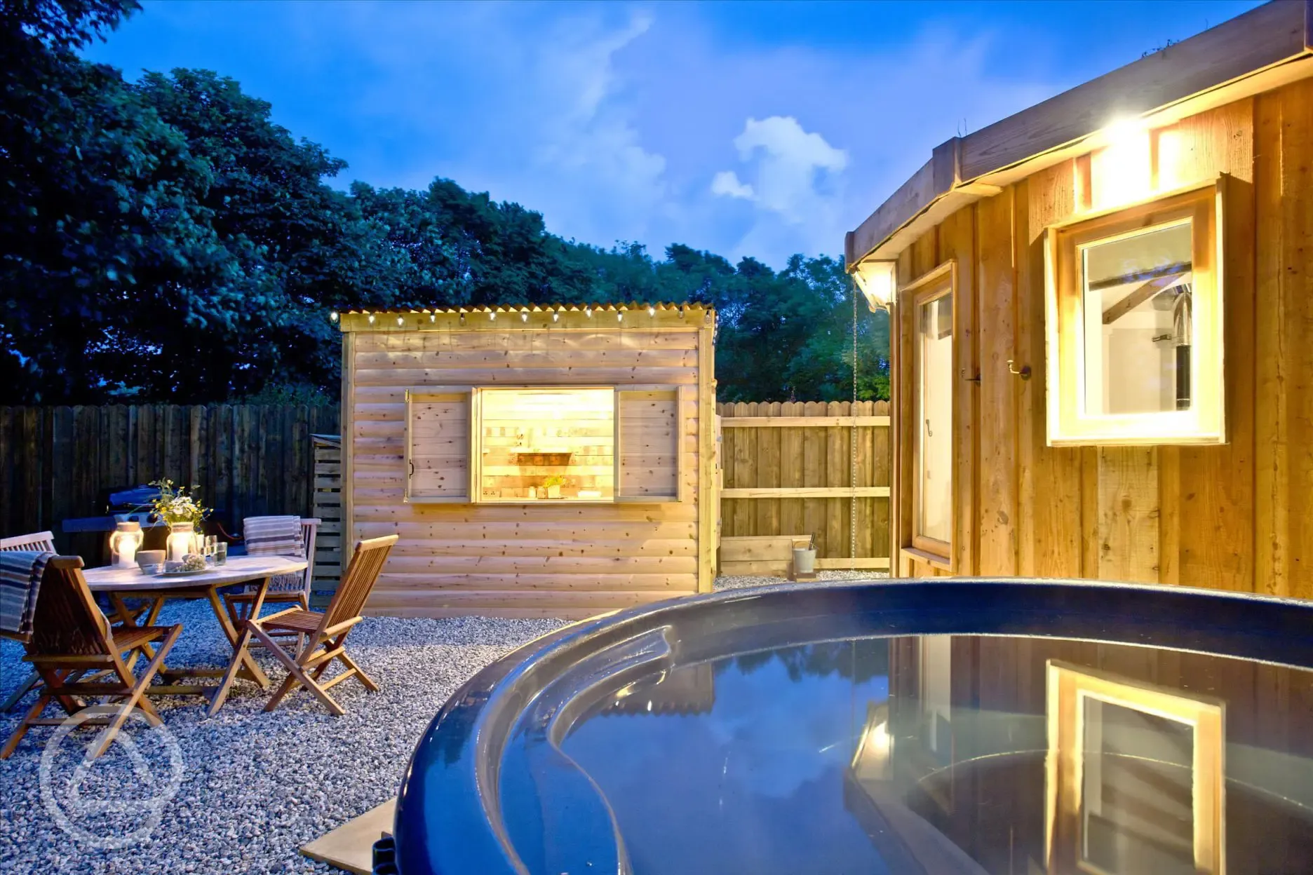 The Secret Roundhouse hot tub