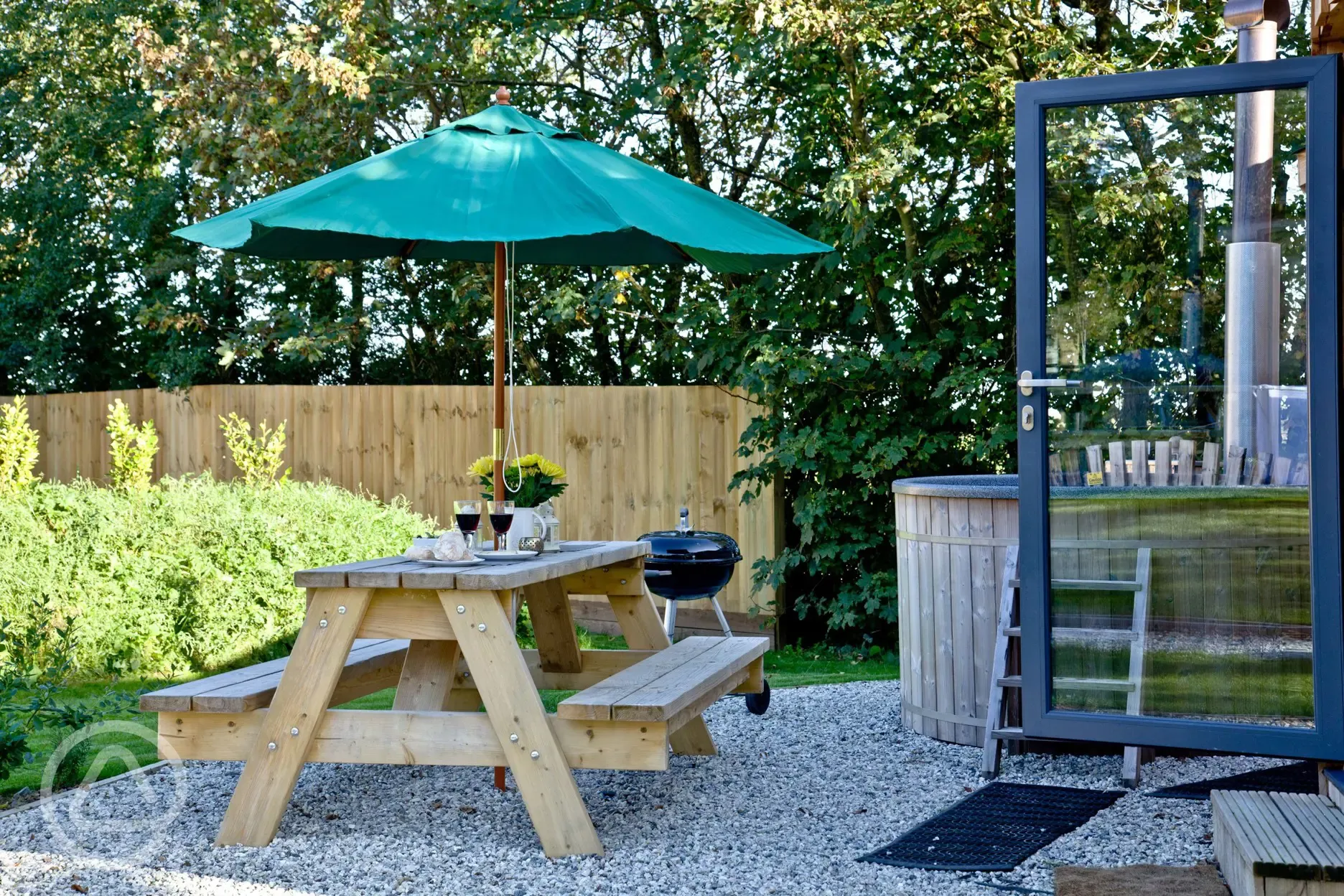 Pet Free Roundhouses outdoor seating area