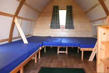 Camping pod interior