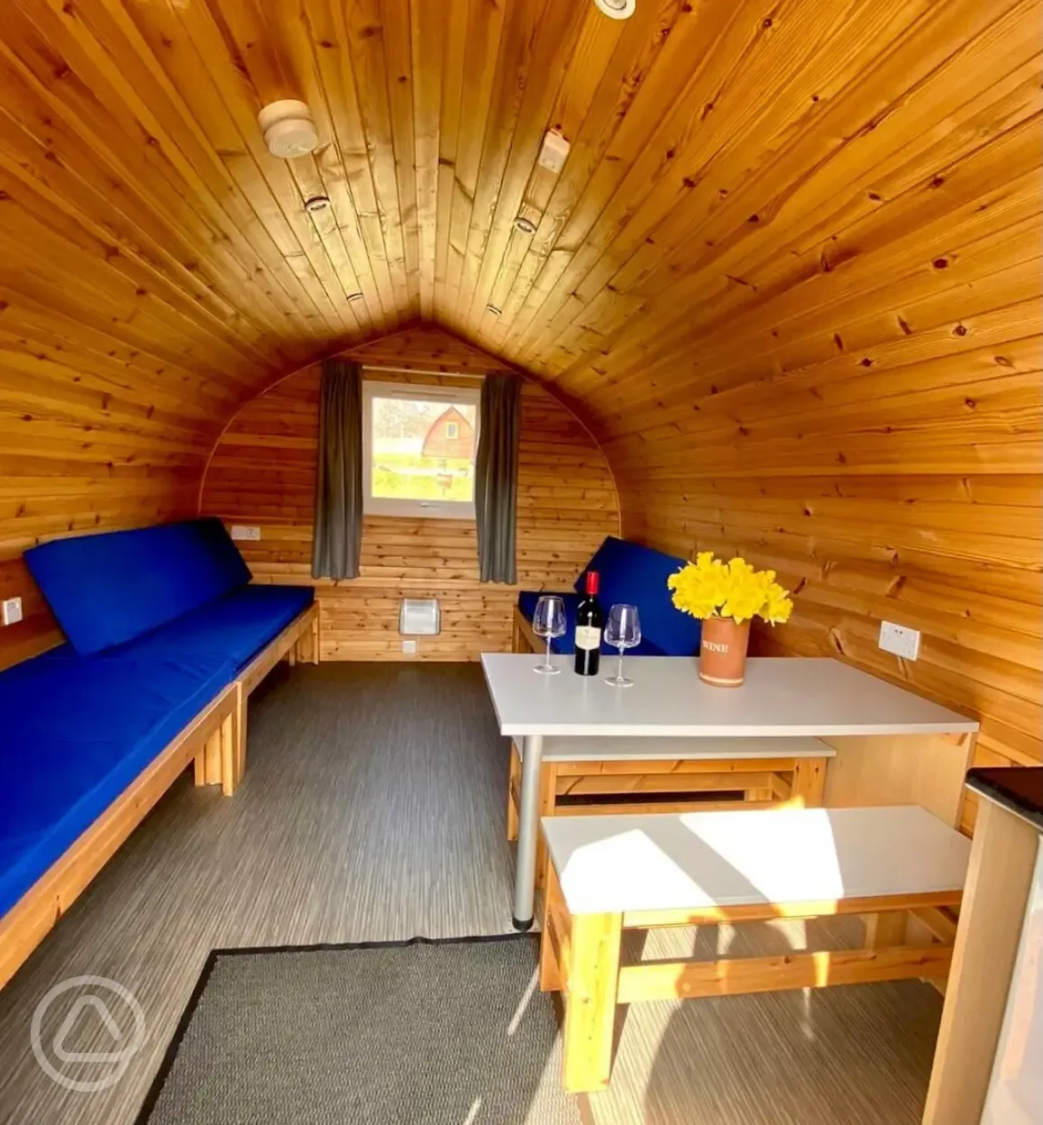 Camping pod interior