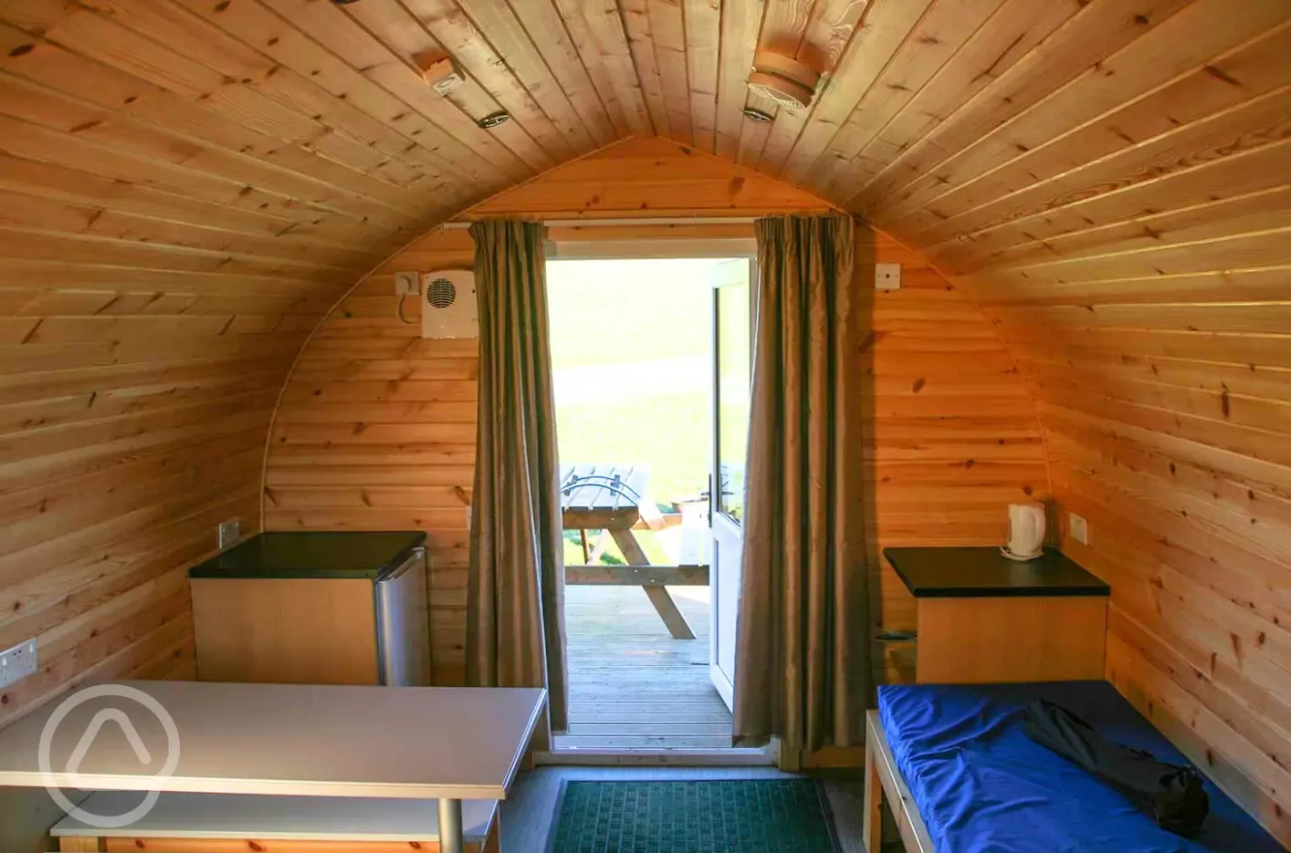 Camping pod interior