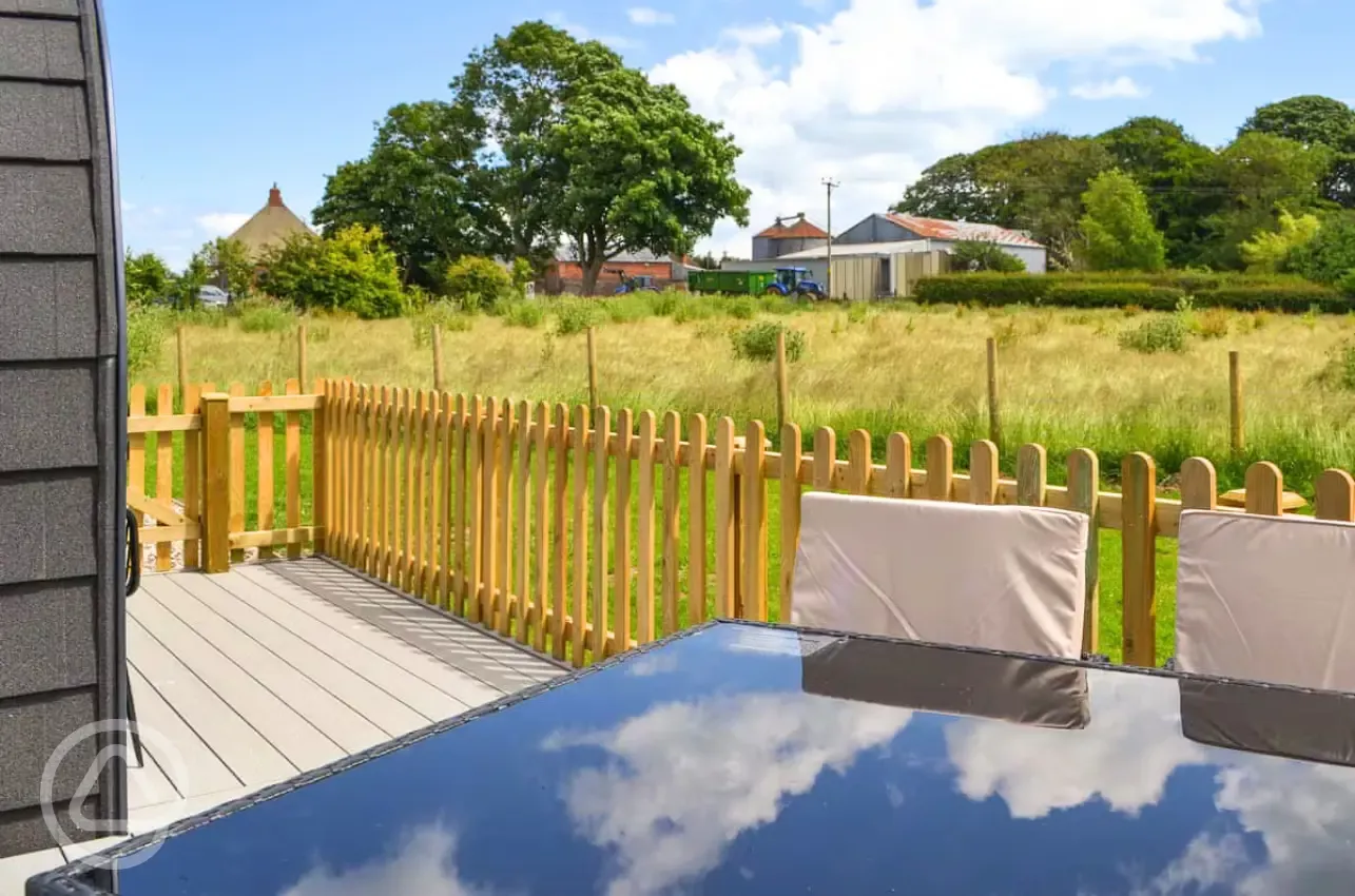 Views from a pod of the surrounding fields