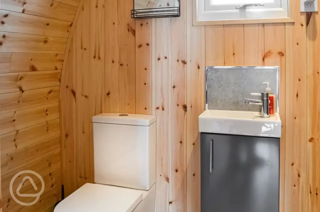 Ensuite glamping pod toilet