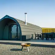 Castle glamping pod with a private hot tub and patio Castle glamping pod with a private hot tub and patio