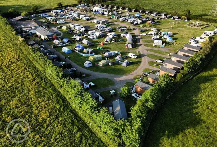 Aerial of Higher Moor Farm Campsite