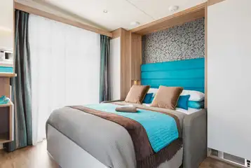Ensuite deluxe double studio pod cabin interior Ensuite deluxe double studio pod cabin interior