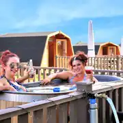 Plus camping pods with hot tubs at Hill Farm Caravan and Camping Site Plus camping pods with hot tubs at Hill Farm Caravan and Camping Site