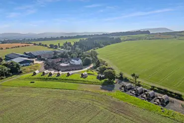 Aerial of the pods and countryside