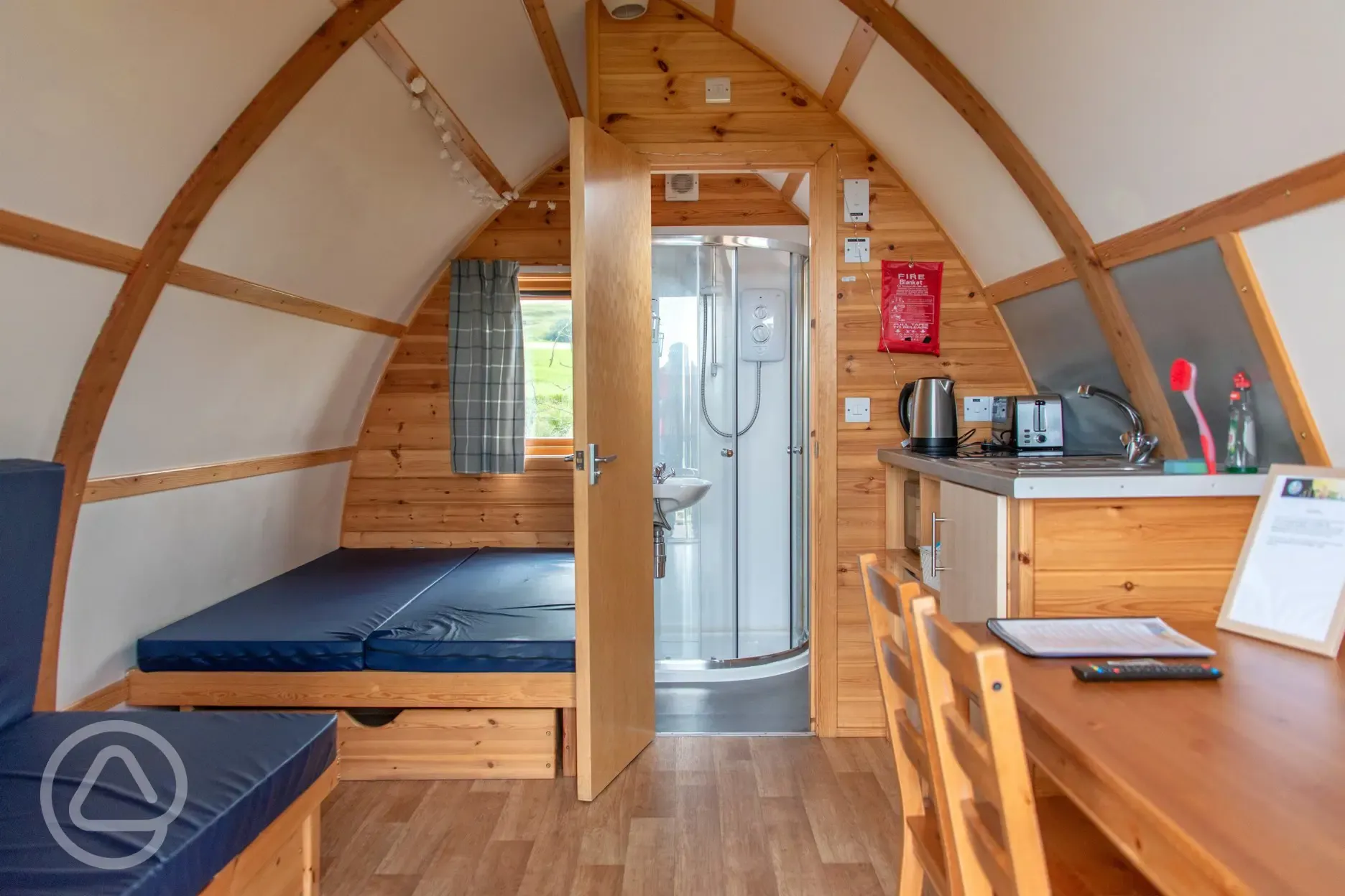 Deluxe Wigwam pod interior