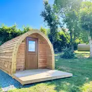 Heated camping pod exterior 