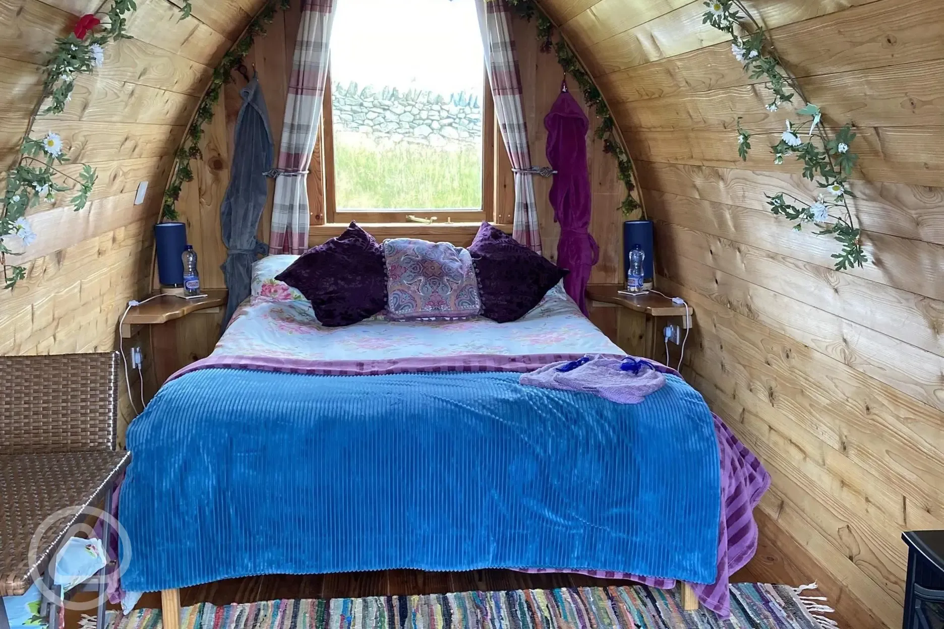 Woody camping pod interior