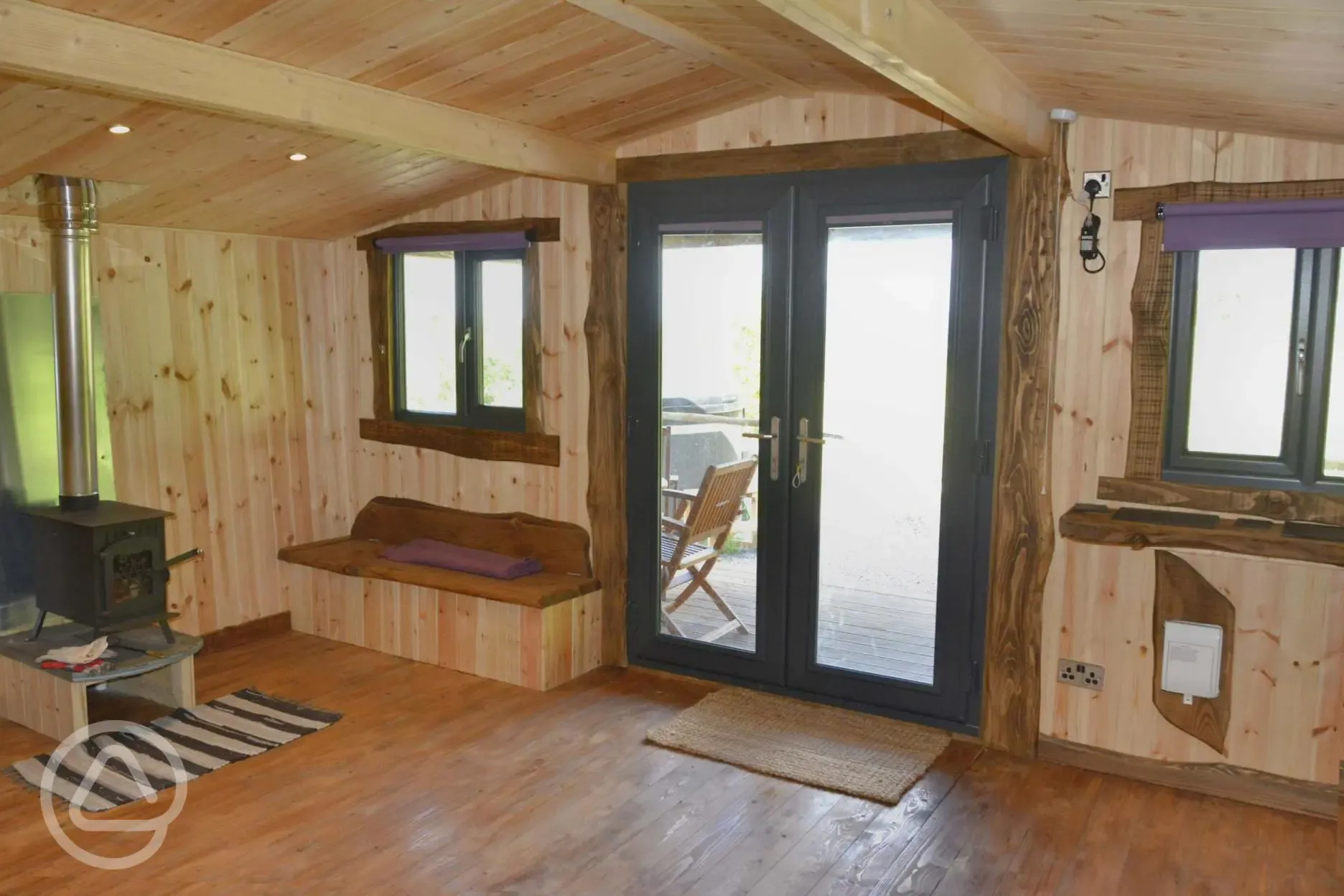 Caradoc Lodge with a wood burner