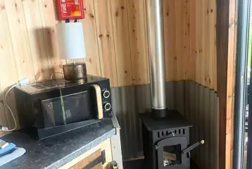 Ape Dale View cabin with a log burner