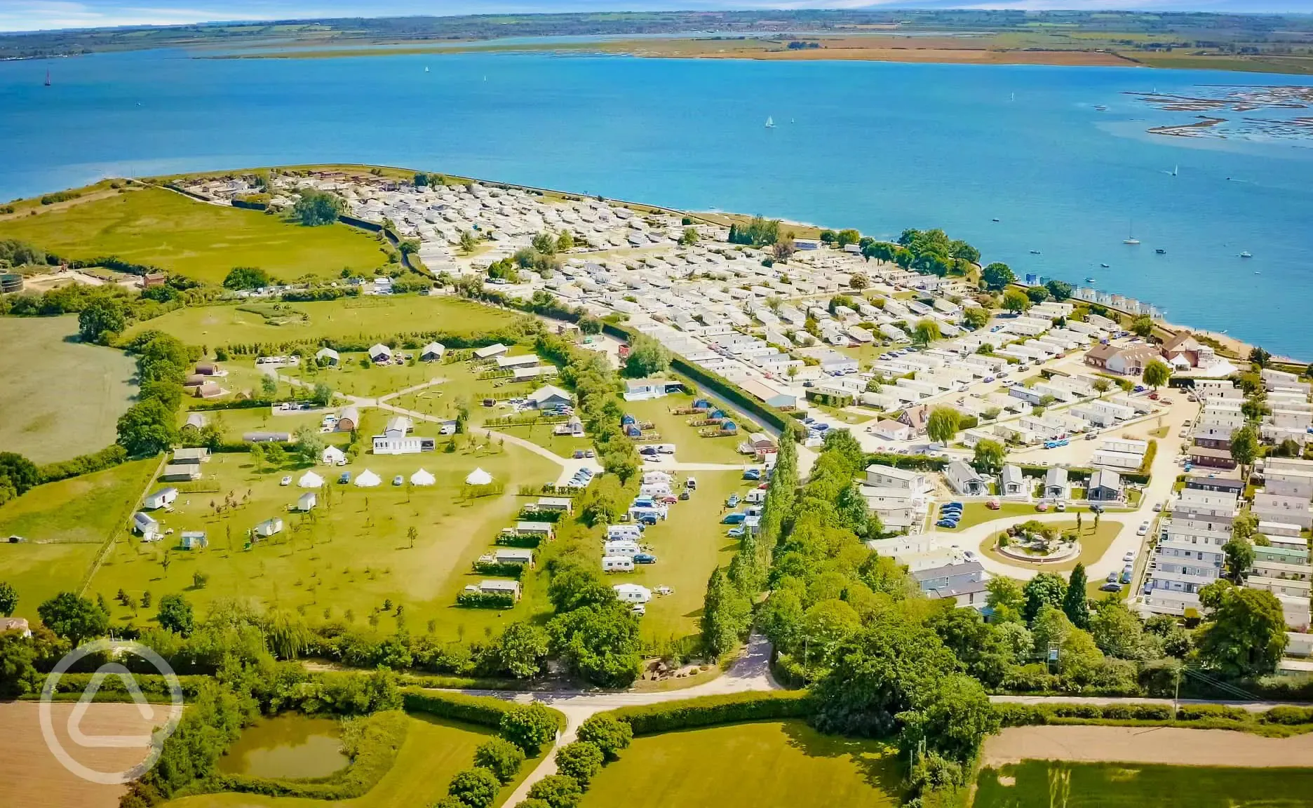 Aerial of the site and coast