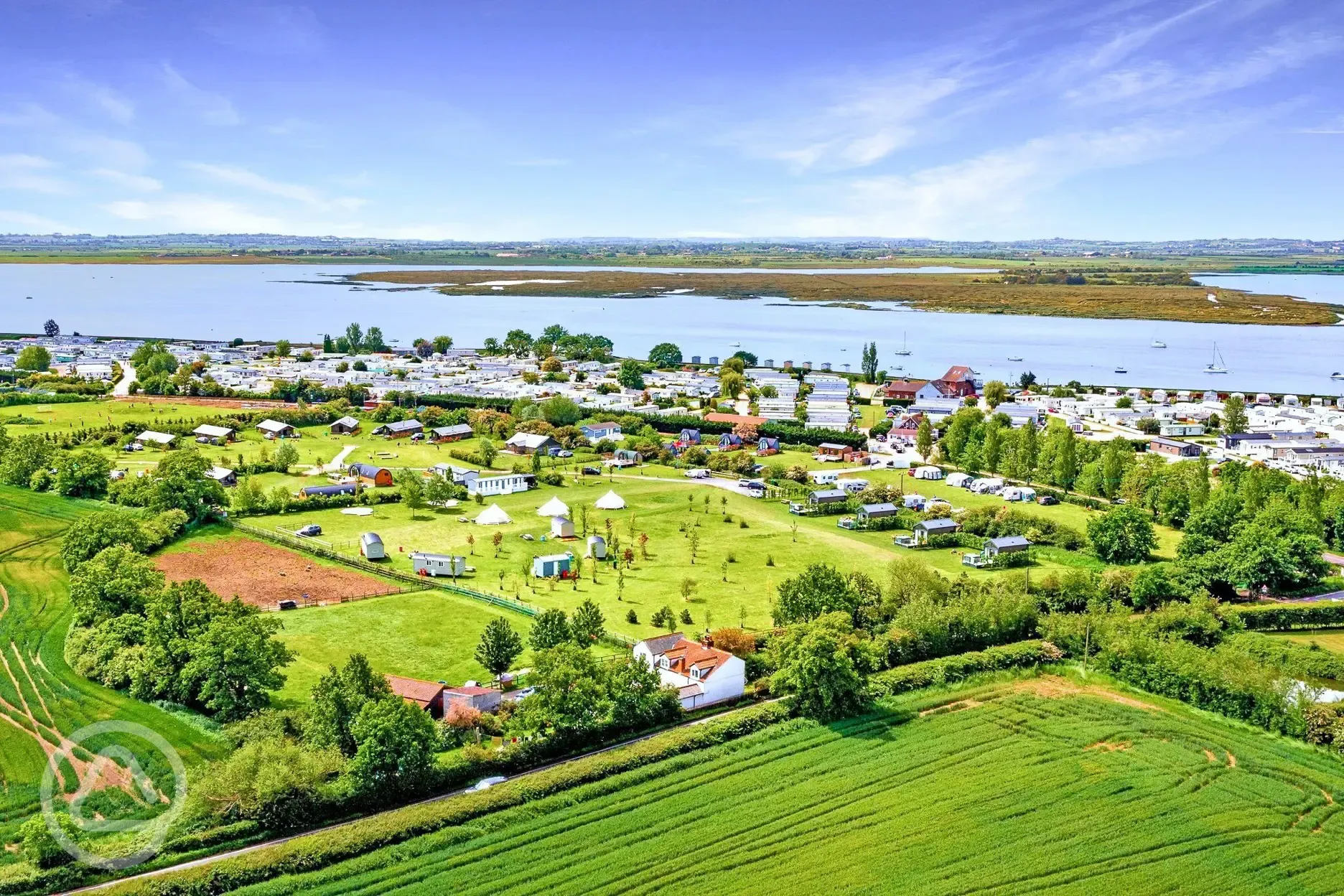 Aerial of the site and coast