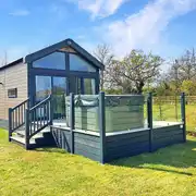 Glass House with hot tub