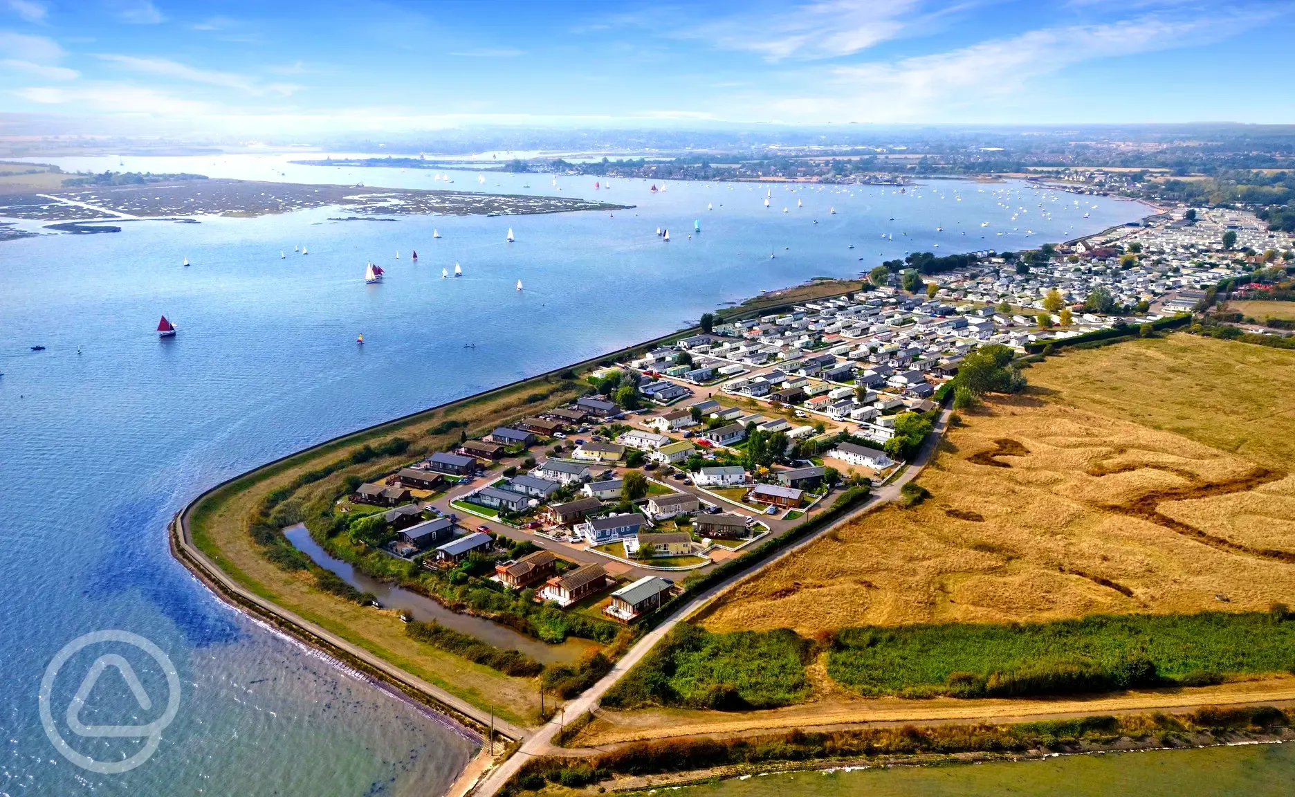 Aerial of the site and coast