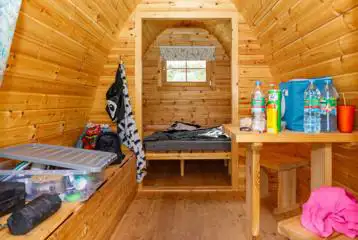 Camping pod interior