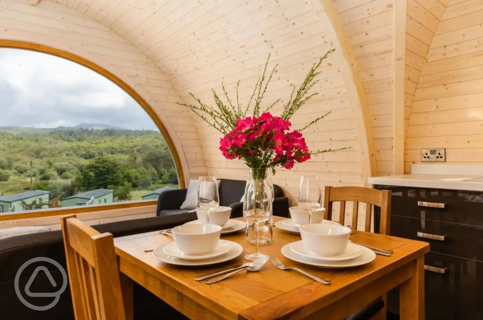 Parkgate cabin dining area