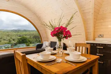 Parkgate cabin dining area