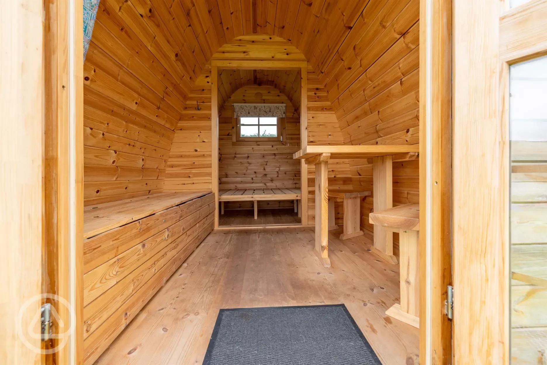 Camping pod interior