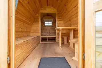 Camping pod interior, unfurnished and sleeping up to three