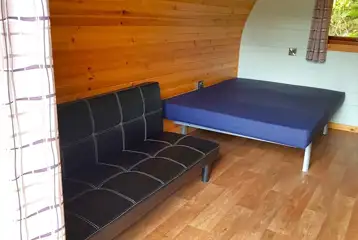 Large hiker pod with sofa bed interior