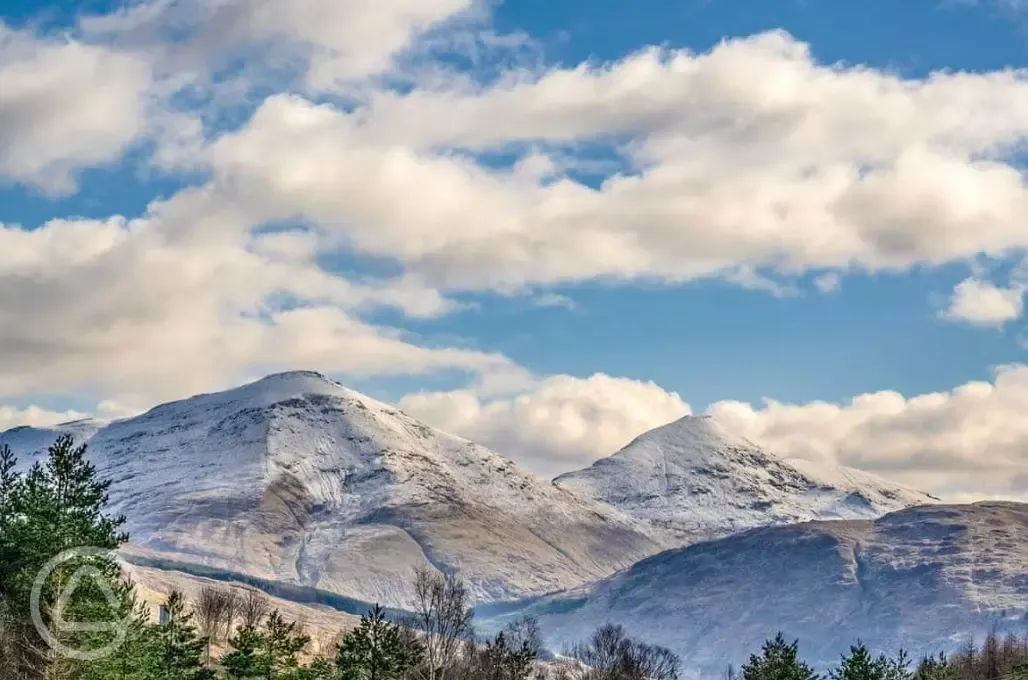 Mountains overlooking the site