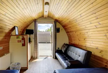 Large hiker pod with sofa bed interior, sleeping up to five and dog friendly Large hiker pod with sofa bed interior, sleeping up to five and dog friendly