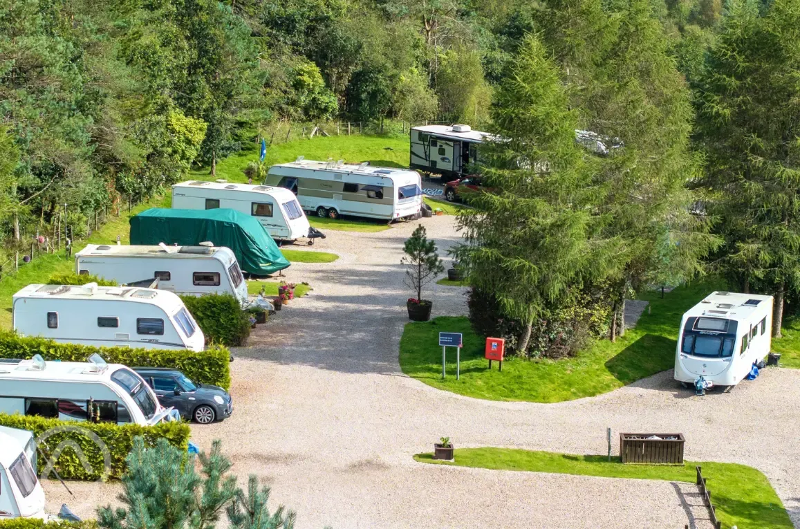 Fully serviced hardstanding touring pitches