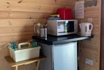 Camping pod kitchen areas