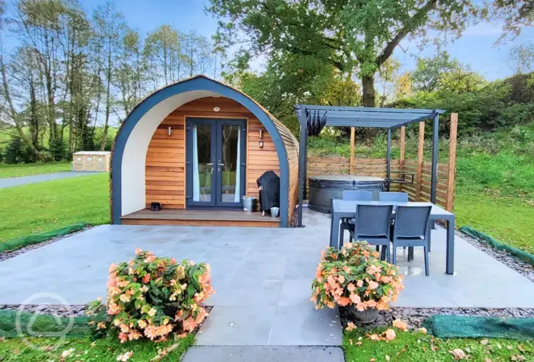 Luxury cedar pod and hot tub