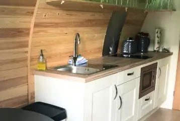 Luxury cedar pod kitchen